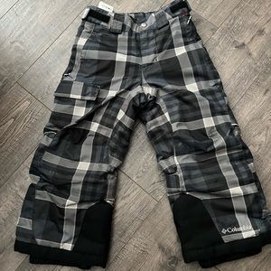 Columbia Bugaboo XXS 4 Years Blue & Blk Plaid snow pants ski adjustable